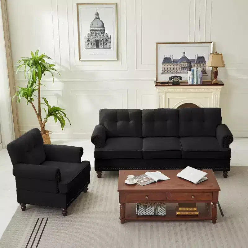 67.32 Causeuse capitonnée en chenille pour salon et chambre à coucher