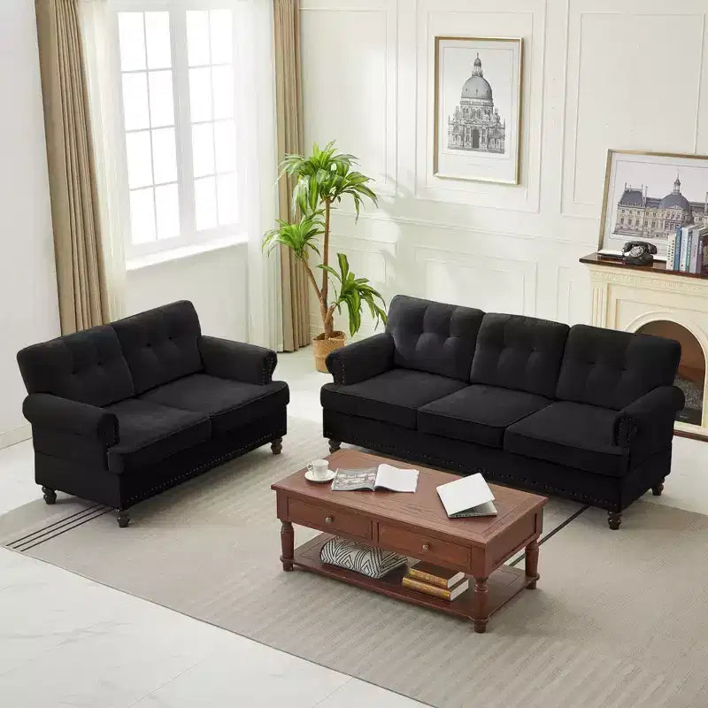 67.32 Causeuse capitonnée en chenille pour salon et chambre à coucher