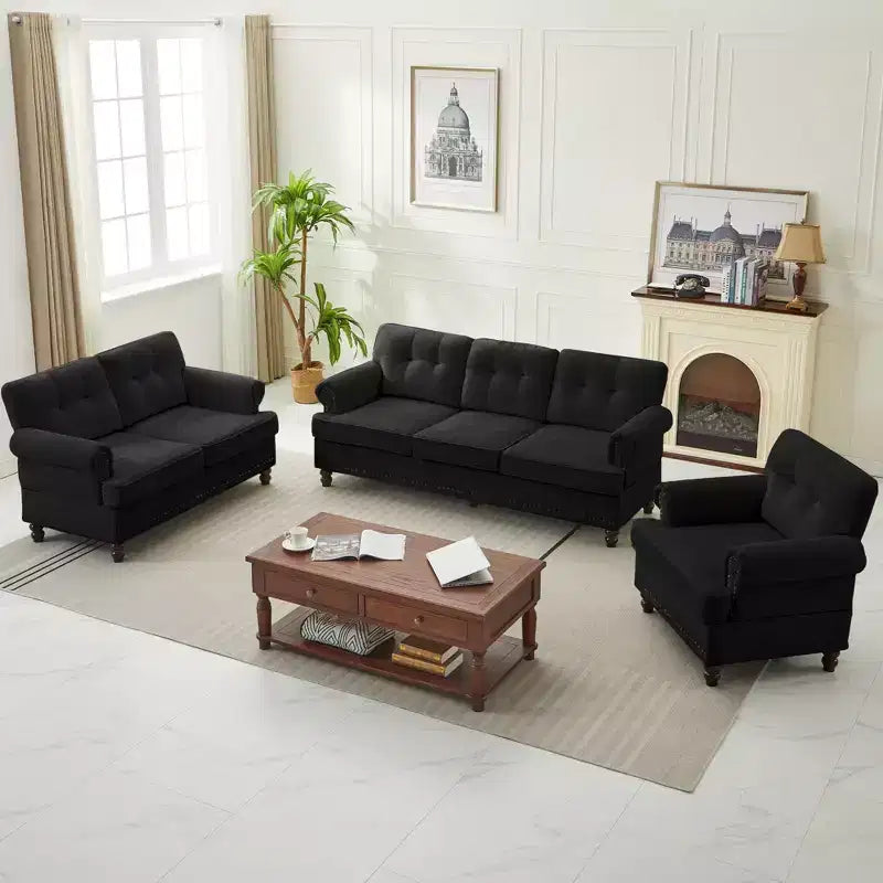 67.32 Causeuse capitonnée en chenille pour salon et chambre à coucher
