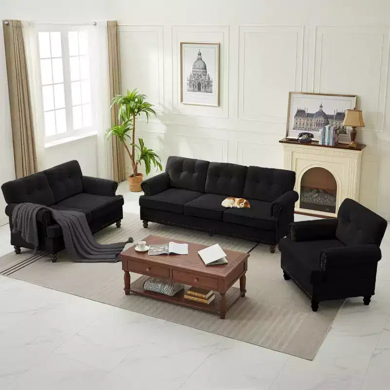 67.32 Causeuse capitonnée en chenille pour salon et chambre à coucher