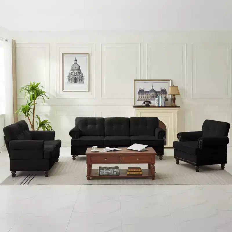 67.32 Causeuse capitonnée en chenille pour salon et chambre à coucher