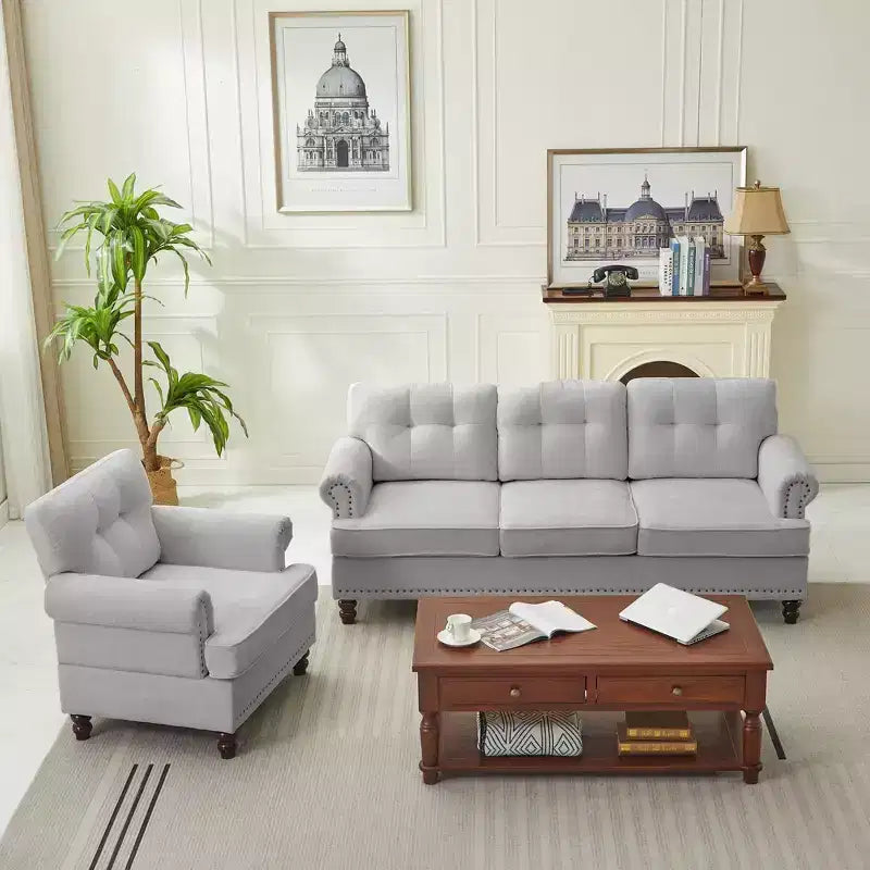 67.32 Causeuse capitonnée en chenille pour salon et chambre à coucher