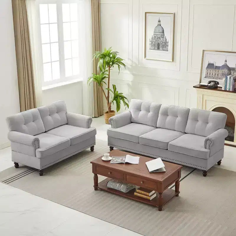 67.32 Causeuse capitonnée en chenille pour salon et chambre à coucher