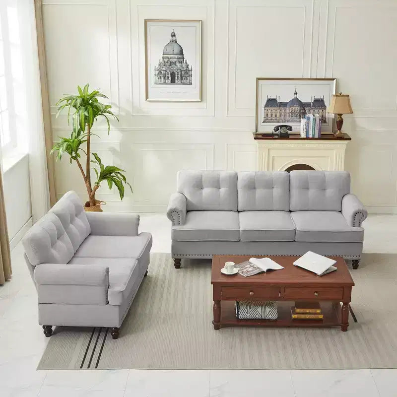 67.32 Causeuse capitonnée en chenille pour salon et chambre à coucher