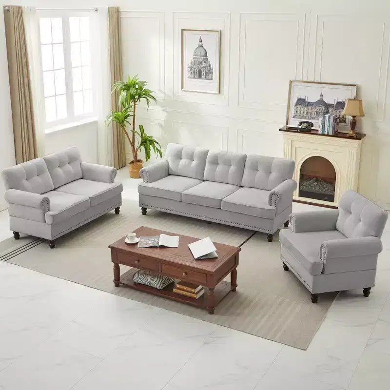 67.32 Causeuse capitonnée en chenille pour salon et chambre à coucher