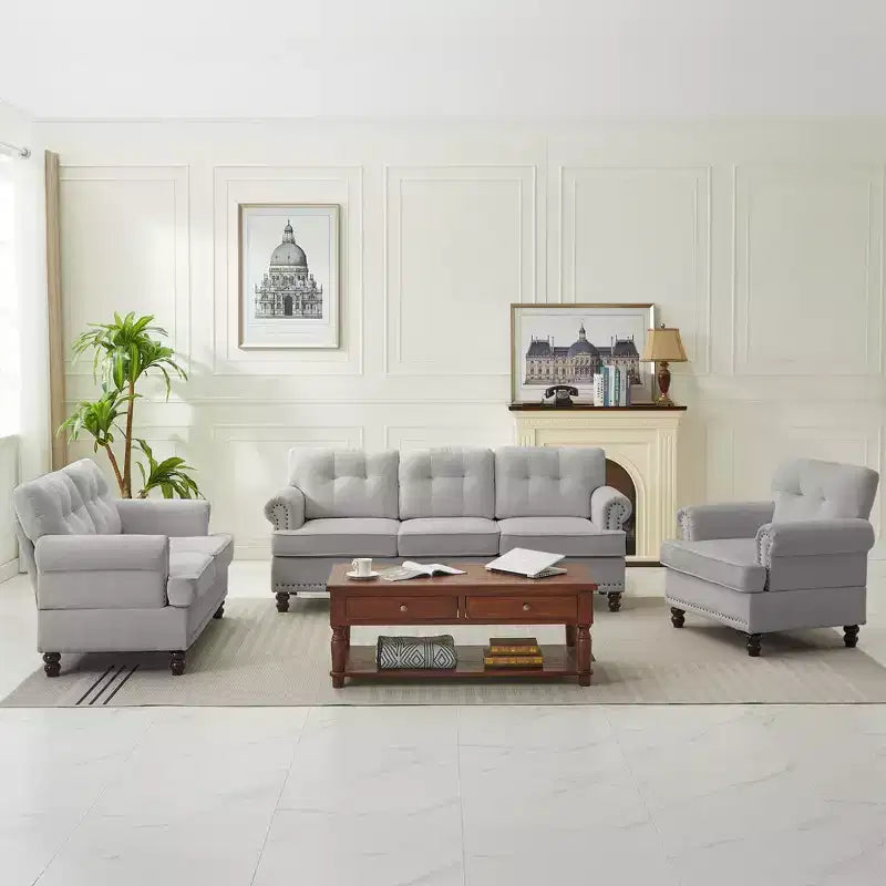 67.32 Causeuse capitonnée en chenille pour salon et chambre à coucher