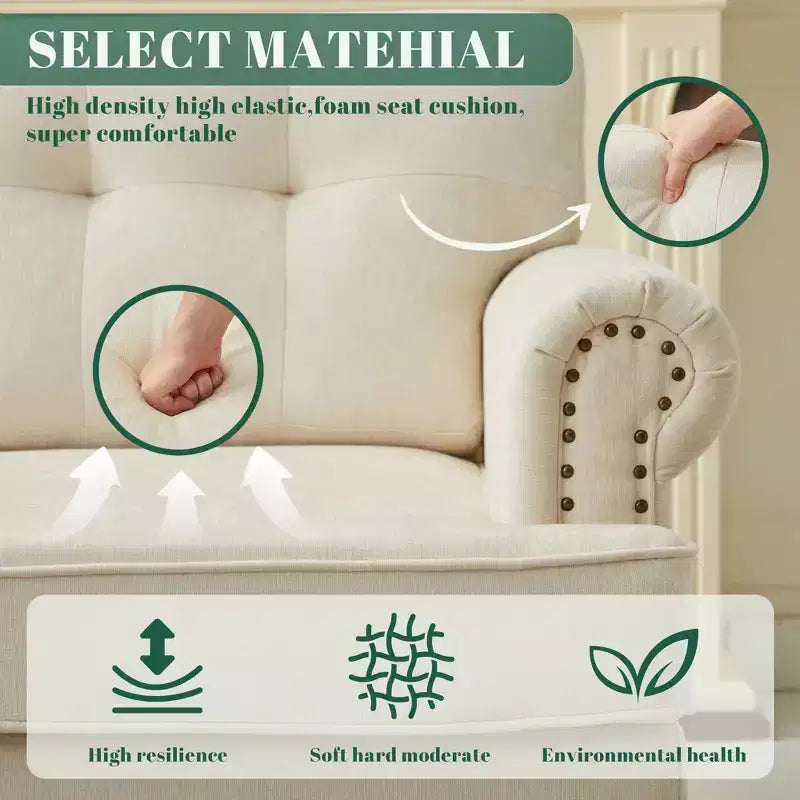 67.32 Causeuse capitonnée en chenille pour salon et chambre à coucher