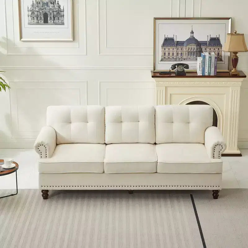 67.32 Causeuse capitonnée en chenille pour salon et chambre à coucher